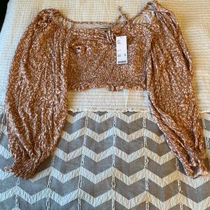 Urban outfitters neutral half top with long sleeves!